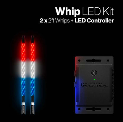 2' Extreme Whip Kit Pair of 2 Plus LED Cast Controller